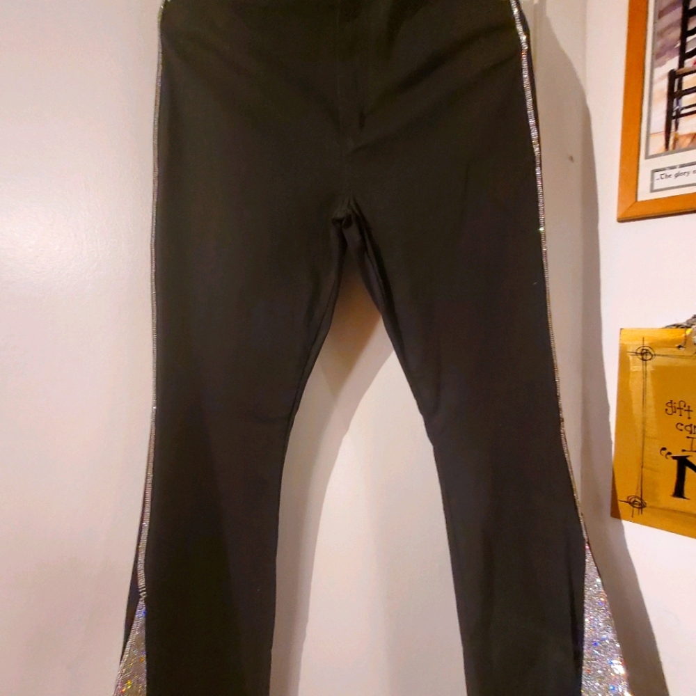 Black denim rhinestone Jeans,